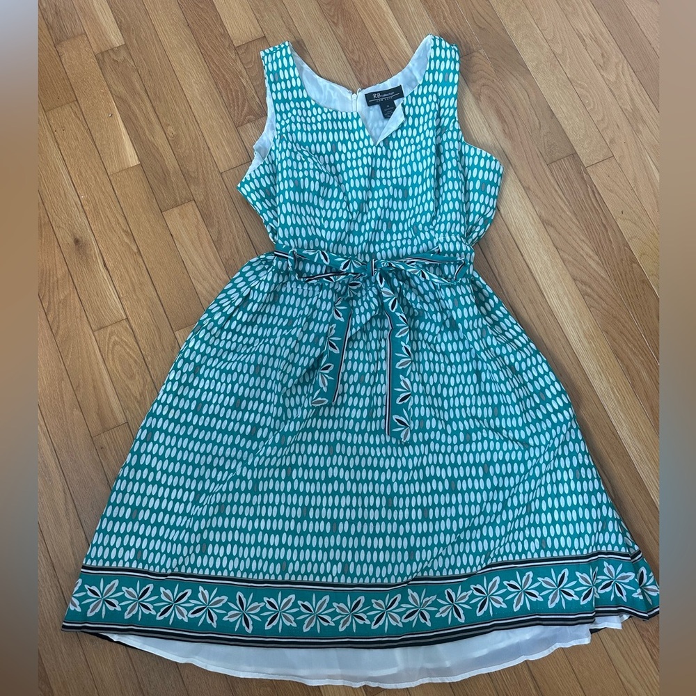 RB Collection Teal Polka Dot Dress Size 16